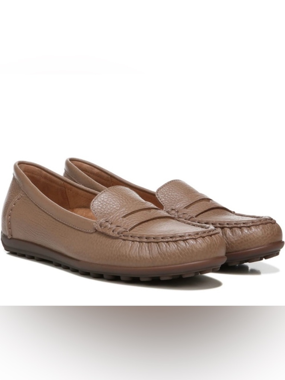 Vionic Marcy Leather Moccasin Driving Loafers Comfort Shoe Tan /Nude Size 9